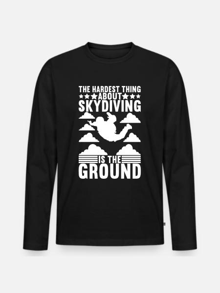Parachute Skydiving - Men's Premium Organic Long Sleeve Shirt - black