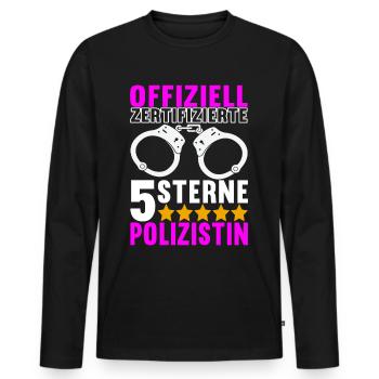 Polizei Polizist - Männer Premium Bio Langarmshirt - Schwarz - Vorne - Nico (187cm)