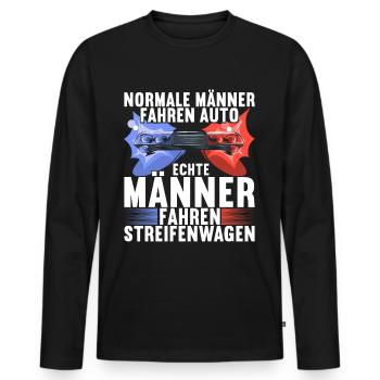 Polizei Polizist - Männer Premium Bio Langarmshirt - Schwarz - Vorne - Nico (187cm)