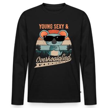 Young Sexy And Overkoalafied Koala Koala Bear Deco - Men's Premium Organic Long Sleeve Shirt - black - Front - Nico (187cm)
