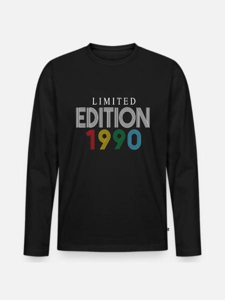 Limited Edition 1990 - Men's Premium Organic Long Sleeve Shirt - black