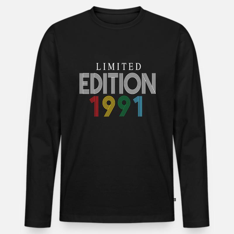 Limited Edition 1991 - Männer Premium Bio Langarmshirt - Schwarz