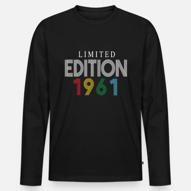 Limited Edition 1961 - Männer Premium Bio Langarmshirt - Schwarz