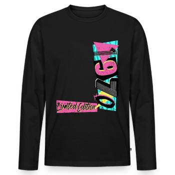 Édition limitée 1970 Année 1970 Années 80 90 - T-shirt manches longues Premium bio Homme - noir - Devant - Nico (187cm)