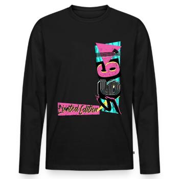Édition limitée 1995 Année 1995 Années 80 90 - T-shirt manches longues Premium bio Homme - noir - Devant - Nico (187cm)