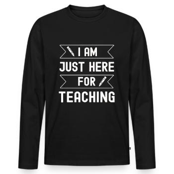 École d’enseignant Enseignant Gift Class École primaire - T-shirt manches longues Premium bio Homme - noir - Devant - Nico (187cm)
