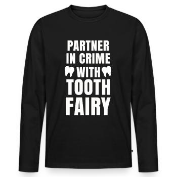 Dentiste Dentifrice Brosse à dents Kiefer Doc Dentiste - T-shirt manches longues Premium bio Homme - noir - Devant - Nico (187cm)