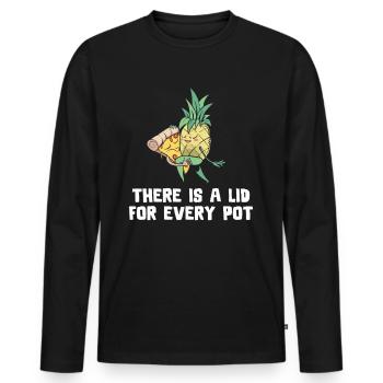 Ananas - T-shirt manches longues Premium bio Homme - noir - Devant - Nico (187cm)