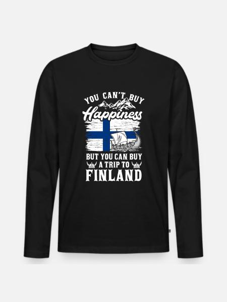 Finland - Men's Premium Organic Long Sleeve Shirt - black