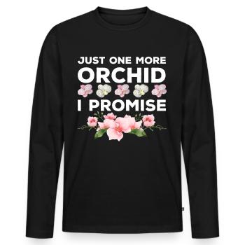 Nur noch eine Orchidee, die ich verspreche - Männer Premium Bio Langarmshirt - Schwarz - Vorne - Nico (187cm)