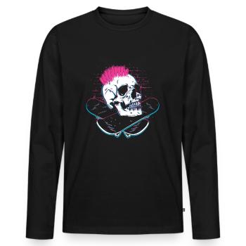 Skater Skateboard Cadeau Halfpipe Sk8 Ollie - T-shirt manches longues Premium bio Homme - noir - Devant - Nico (187cm)