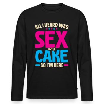 Alles was ich hörte war Sex und Pflege also bin ic - Männer Premium Bio Langarmshirt - Schwarz - Vorne - Nico (187cm)