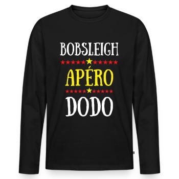 bobsleigh apéro dodo - T-shirt manches longues Premium bio Homme - noir - Devant - Nico (187cm)