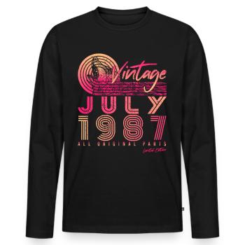 Geboren Im Juli 1987 - Männer Premium Bio Langarmshirt - Schwarz - Vorne - Nico (187cm)