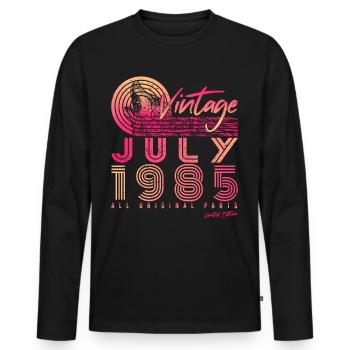 Geboren Im Juli 1985 - Männer Premium Bio Langarmshirt - Schwarz - Vorne - Nico (187cm)