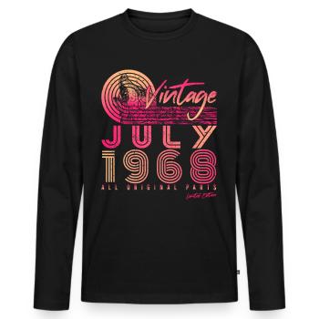 Baujahr 1968 Juli - Männer Premium Bio Langarmshirt - Schwarz - Vorne - Nico (187cm)