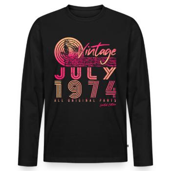 1974 En juillet Alles Original - T-shirt manches longues Premium bio Homme - noir - Devant - Nico (187cm)