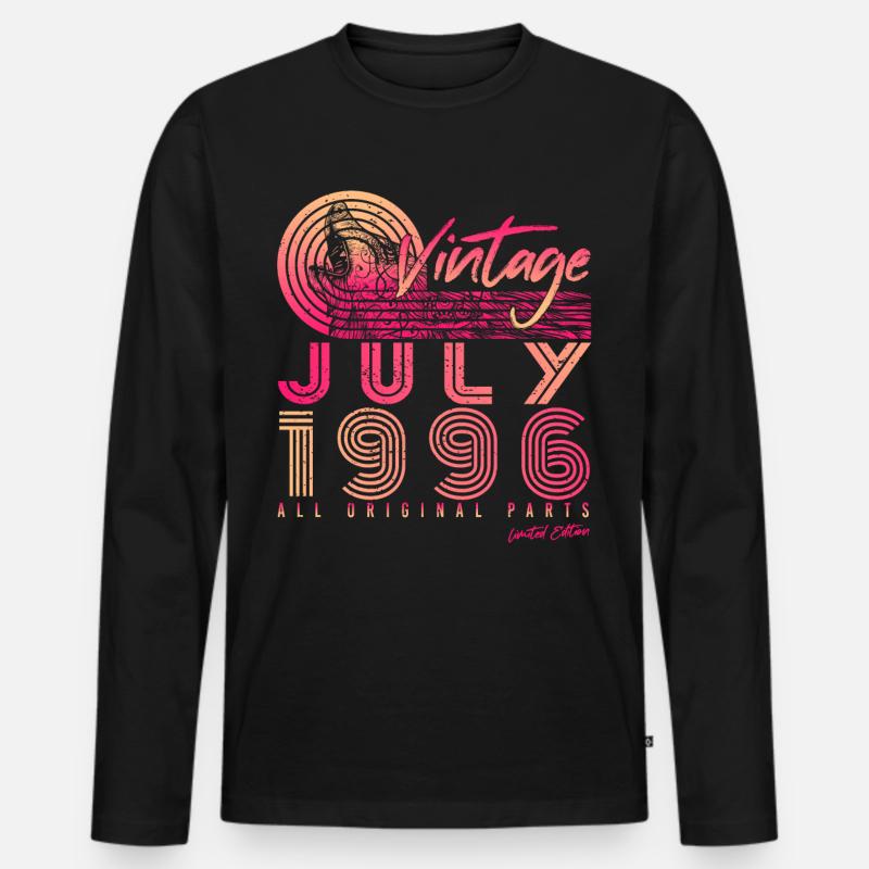 Geschenkidee Für Juli 1996 - Männer Premium Bio Langarmshirt - Schwarz