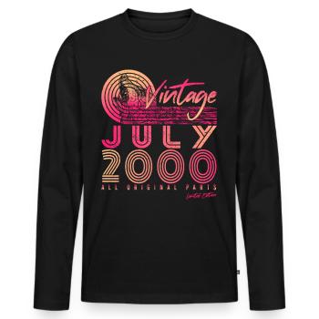 Geburtsmonat Juli 2000 - Männer Premium Bio Langarmshirt - Schwarz - Vorne - Nico (187cm)