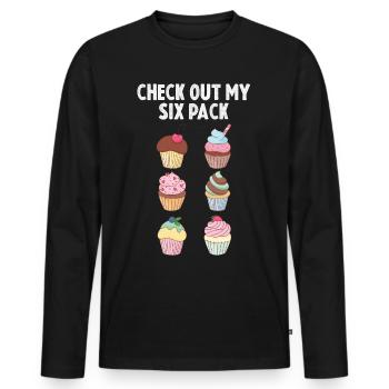 Muffin Sixpack Muffins Sweet Pastries - Men's Premium Organic Long Sleeve Shirt - black - Front - Nico (187cm)