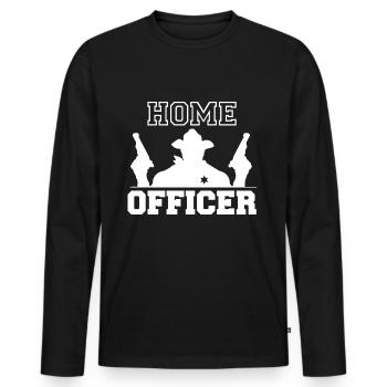 Sheriff Home Officer Sheriffstern Pistolen - Männer Premium Bio Langarmshirt - Schwarz - Vorne - Nico (187cm)
