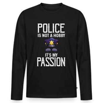 Insigne de shérif de la passion de la police - T-shirt manches longues Premium bio Homme - noir - Devant - Nico (187cm)
