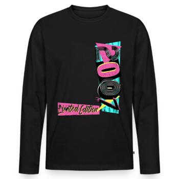 Limited Edition 2007 Year 2007 80s 90s - Men's Premium Organic Long Sleeve Shirt - black - Front - Nico (187cm)