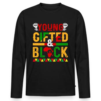 Black History Month Black History American - Men's Premium Organic Long Sleeve Shirt - black - Front - Nico (187cm)