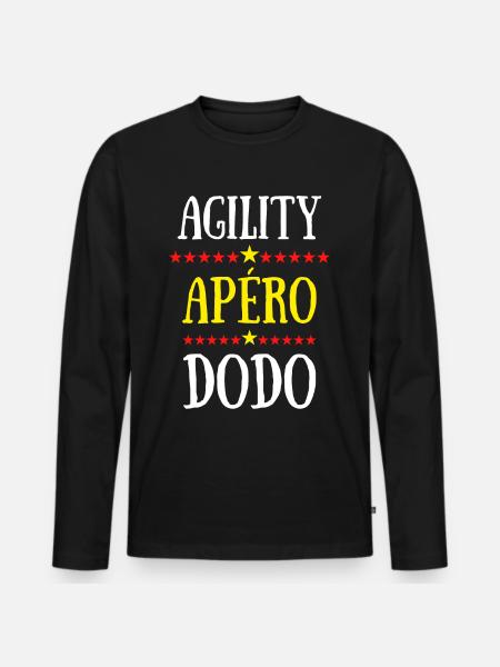 agility apéro dodo - T-shirt manches longues Premium bio Homme - noir