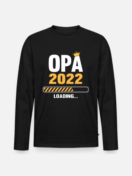 Opa 2022 Loading Schwangerschaftsankündigung - Männer Premium Bio Langarmshirt - Schwarz