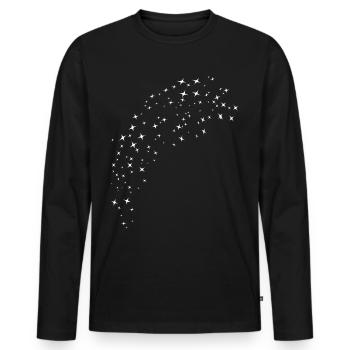 White starry sky - Men's Premium Organic Long Sleeve Shirt - black - Front - Nico (187cm)