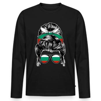 Balkans Bulgarie Bulgarie Bulgarie - T-shirt manches longues Premium bio Homme - noir - Devant - Nico (187cm)