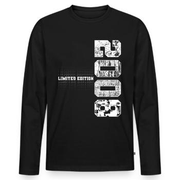 Limited Edition 2008 Year of birth 2008 Gift - Men's Premium Organic Long Sleeve Shirt - black - Front - Nico (187cm)