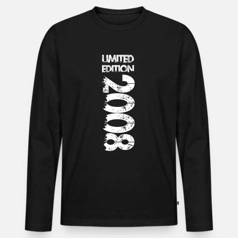 Limited Edition 2008 - Männer Premium Bio Langarmshirt - Schwarz
