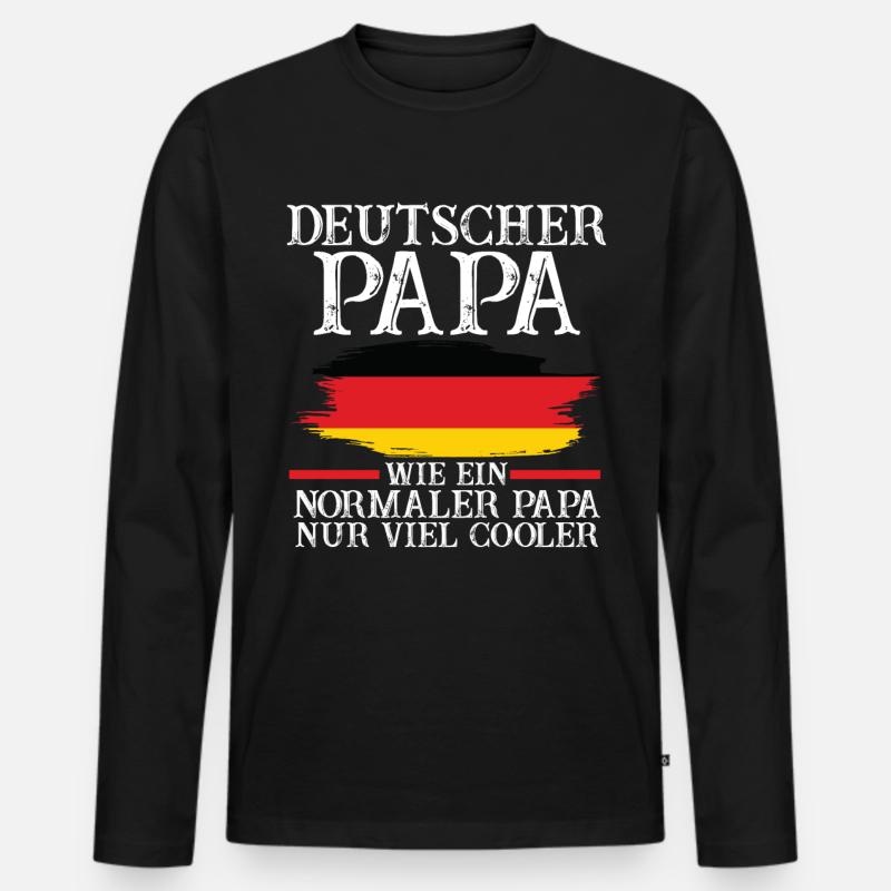 Deutscher Papa Vater Deutscher Deutschland - Männer Premium Bio Langarmshirt - Schwarz