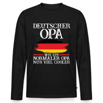 Deutscher Opa Deutscher Deutschland - Männer Premium Bio Langarmshirt - Schwarz - Vorne - Nico (187cm)