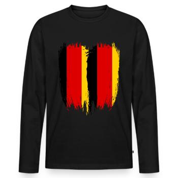 Germany Flag Germany - Men's Premium Organic Long Sleeve Shirt - black - Front - Nico (187cm)