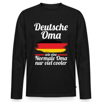 Deutsche Deutsche Oma Deutschland - Männer Premium Bio Langarmshirt - Schwarz - Vorne - Nico (187cm)