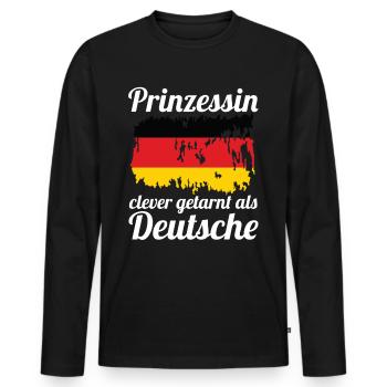 Prinzessin Deutscher Deutsches Deutschland - Männer Premium Bio Langarmshirt - Schwarz - Vorne - Nico (187cm)