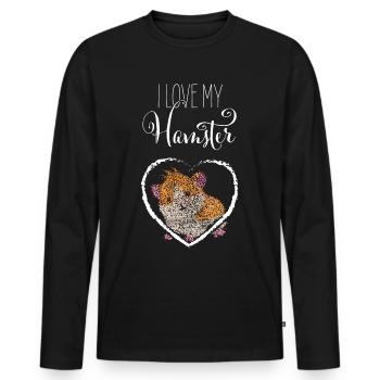 Hamster amoureux Hamster - T-shirt manches longues Premium bio Homme - noir - Devant - Nico (187cm)