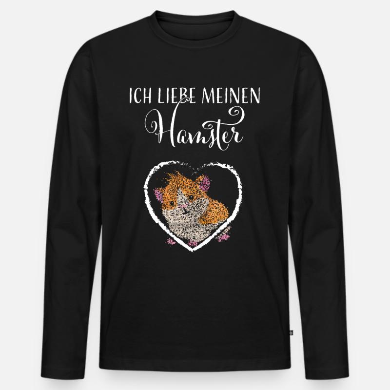 Hamsterliebe Hamster Goldhamster - Männer Premium Bio Langarmshirt - Schwarz