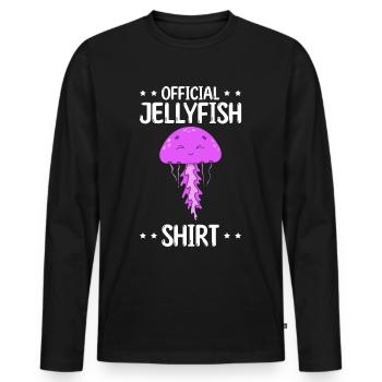 Official Jellyfish Lover Jellyfish Shirt Jellyfish - Men's Premium Organic Long Sleeve Shirt - black - Front - Nico (187cm)