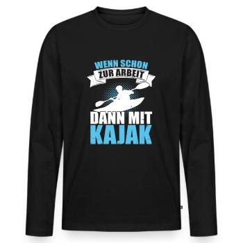 Kajak Geschenkidee Kanu Paddeln Kajakfahren - Männer Premium Bio Langarmshirt - Schwarz - Vorne - Nico (187cm)