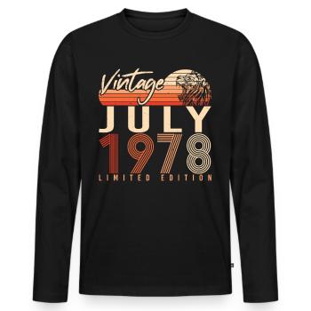 Geboren 1978 Im Juli - Männer Premium Bio Langarmshirt - Schwarz - Vorne - Nico (187cm)