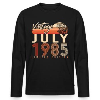 Geburtstagsgruss Für Juli 1985 - Männer Premium Bio Langarmshirt - Schwarz - Vorne - Nico (187cm)