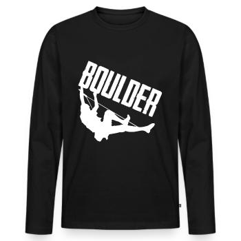 Bouldering Mountaineers Climbing Wall Climbing - Men's Premium Organic Long Sleeve Shirt - black - Front - Nico (187cm)