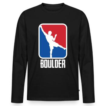 Escalade escalade Escalade Escalade Montagnes - T-shirt manches longues Premium bio Homme - noir - Devant - Nico (187cm)