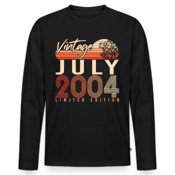Juillet 2004 Enfin 18. - T-shirt manches longues Premium bio Homme - noir - Devant - Nico (187cm)