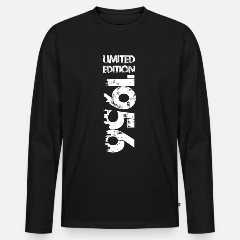 Limited Edition 1956 - Männer Premium Bio Langarmshirt - Schwarz