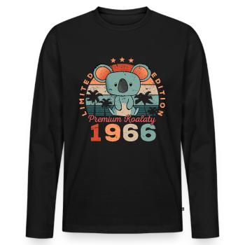 Année de naissance 1966 Anniversaire Koala Koala Bear - T-shirt manches longues Premium bio Homme - noir - Devant - Nico (187cm)